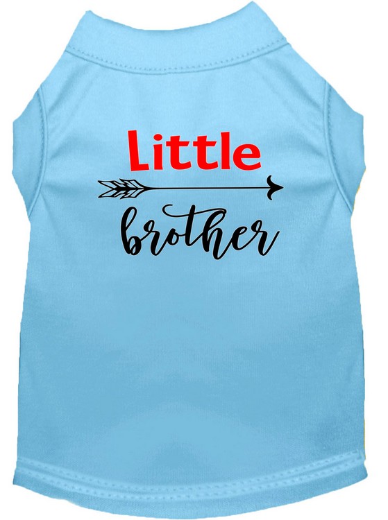 Little Brother Screen Print Dog Shirt Baby Blue Med